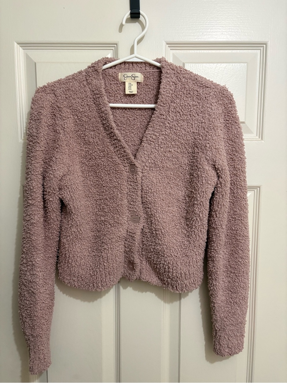 Jessica Simpson Mauve Button-Up Teddy Jacket